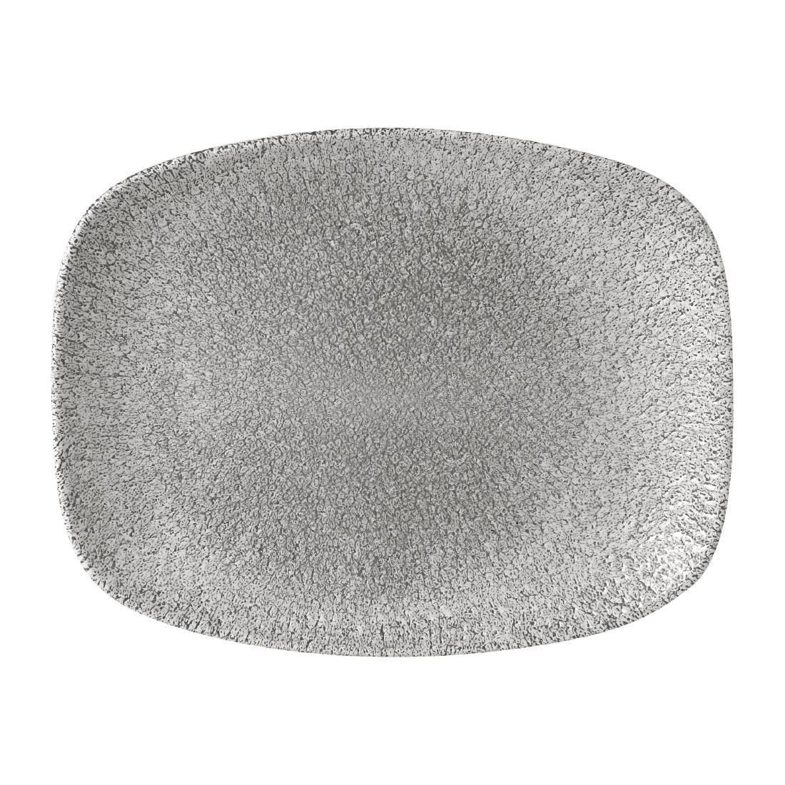Churchill Raku Oblong Plates Jasper Grey 262x203mm (Pack of 12) - FD882 Plates Churchill