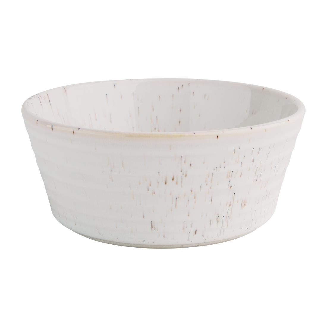 Olympia Cavolo Flat Round Bowls White Speckle 143mm (Pack of 6) - FD900 Bowls Olympia