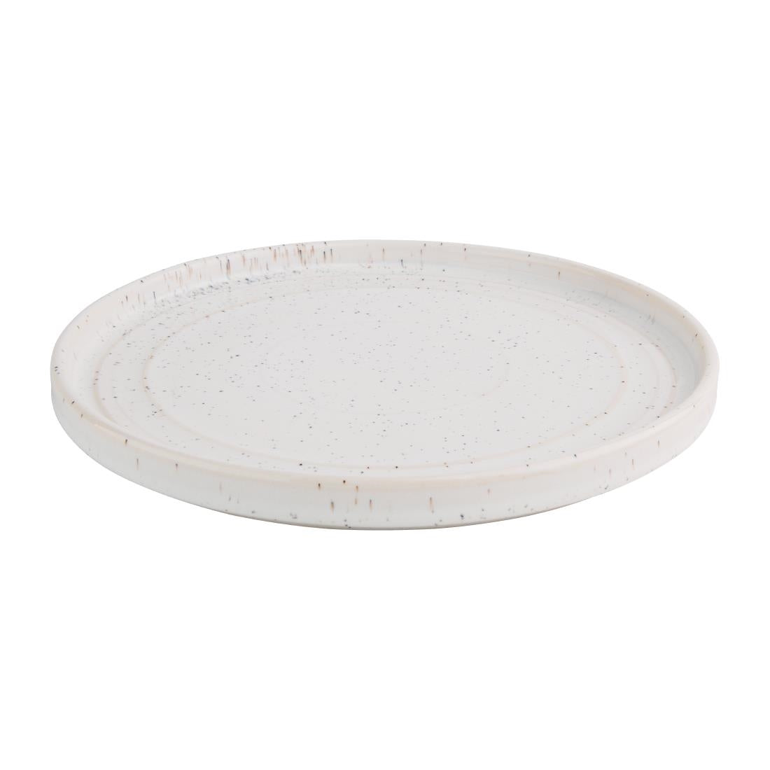 Olympia Cavolo Flat Round Plates White Speckle 220mm (Pack of 6) - FD903 Plates Olympia