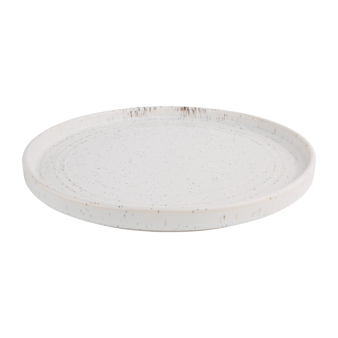 Olympia Cavolo Flat Round Plates White Speckle 270mm (Pack of 4) - FD904 Plates Olympia