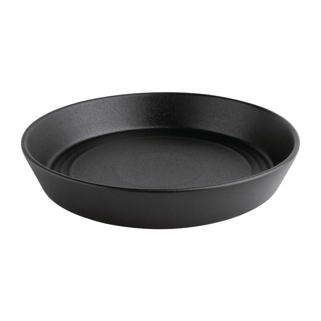 Olympia Cavolo Flat Round Bowls Textured Black 220mm (Pack of 4) - FD907 Bowls Olympia