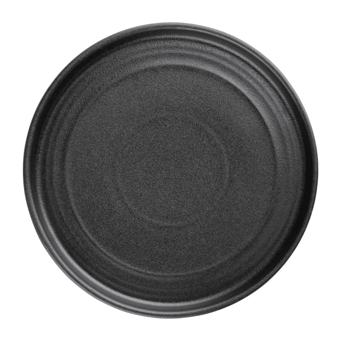 Olympia Cavolo Flat Round Plates Textured Black 180mm (Pack of 6) - FD908 Plates Olympia