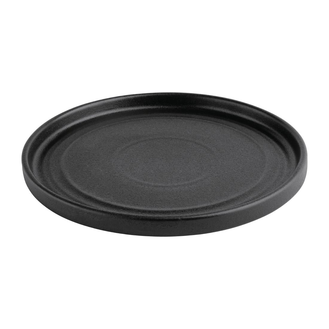 Olympia Cavolo Flat Round Plates Textured Black 180mm (Pack of 6) - FD908 Plates Olympia