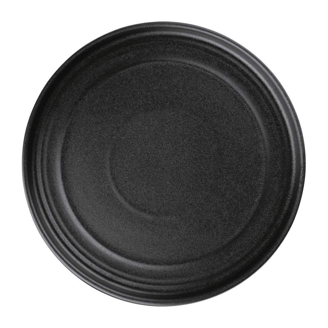 Olympia Cavolo Flat Round Plates Textured Black 220mm (Pack of 6) - FD909 Plates Olympia