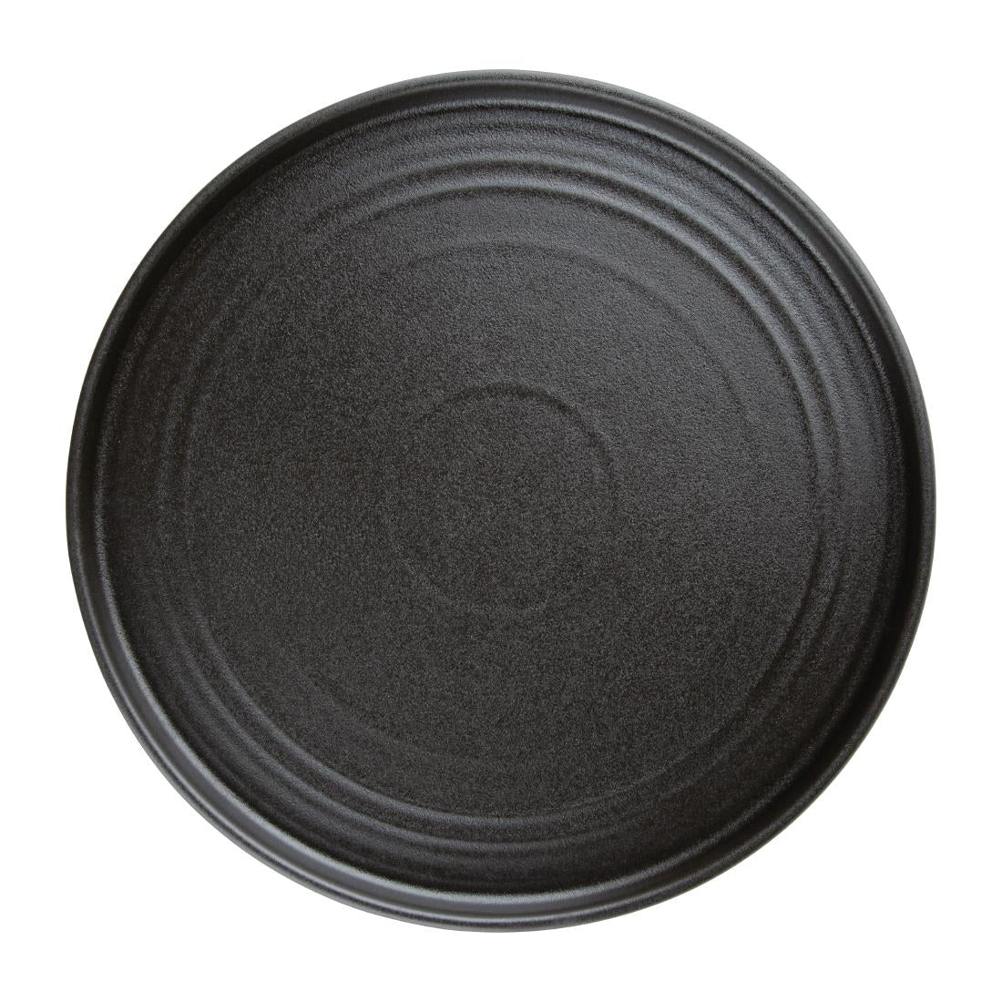 Olympia Cavolo Flat Round Plates Textured Black 270mm (Pack of 4) - FD910 Plates Olympia