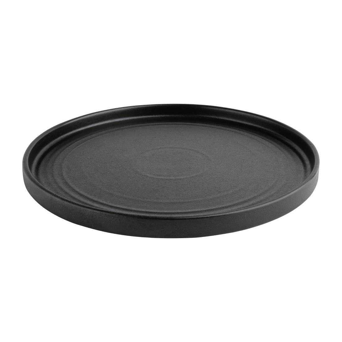 Olympia Cavolo Flat Round Plates Textured Black 270mm (Pack of 4) - FD910 Plates Olympia