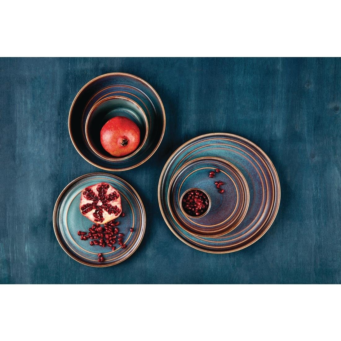 Olympia Cavolo Flat Round Plates Iridescent 270mm (Pack of 4) - FD916 Plates Olympia
