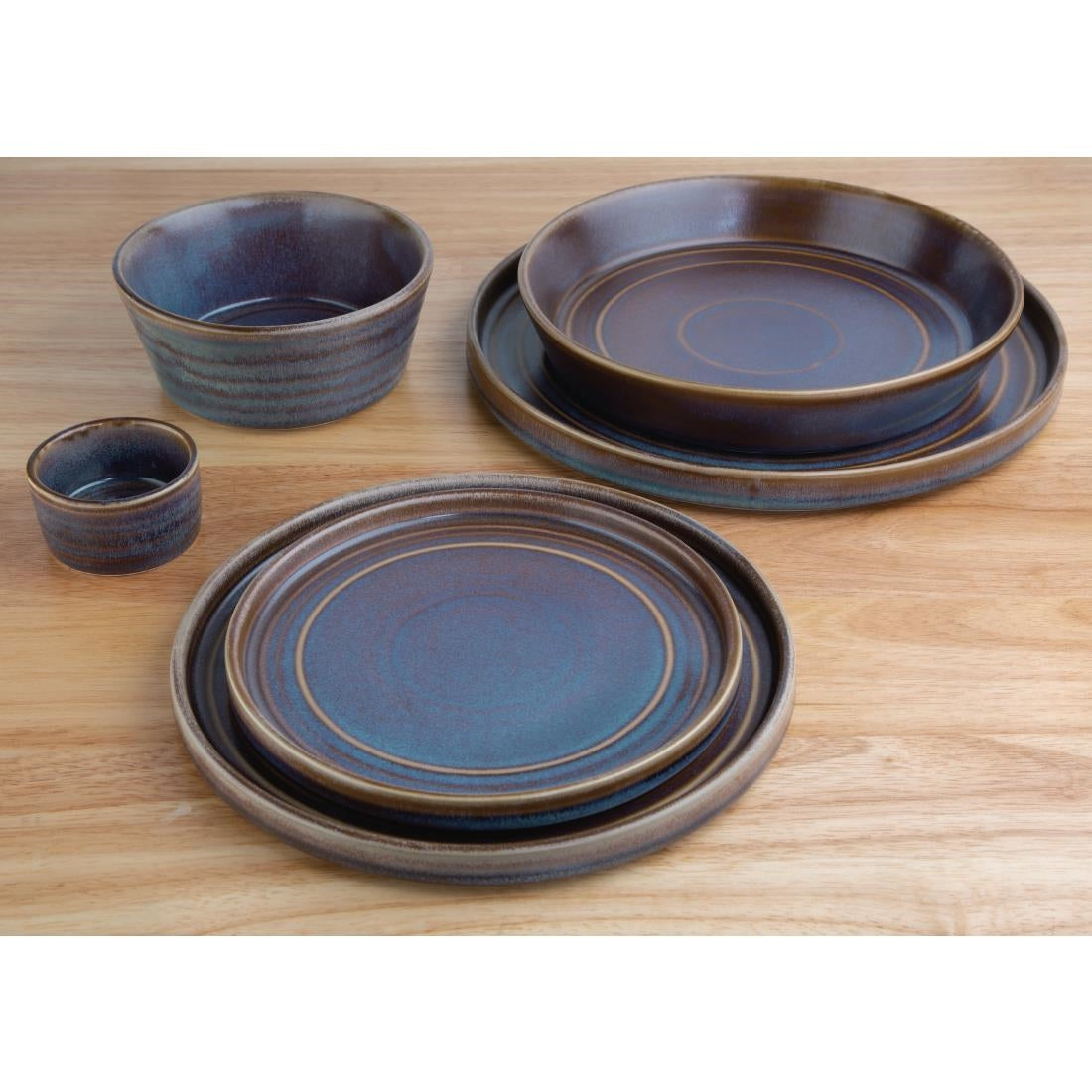 Olympia Cavolo Flat Round Bowls Iridescent 143mm (Pack of 6) - FD912 Bowls Olympia