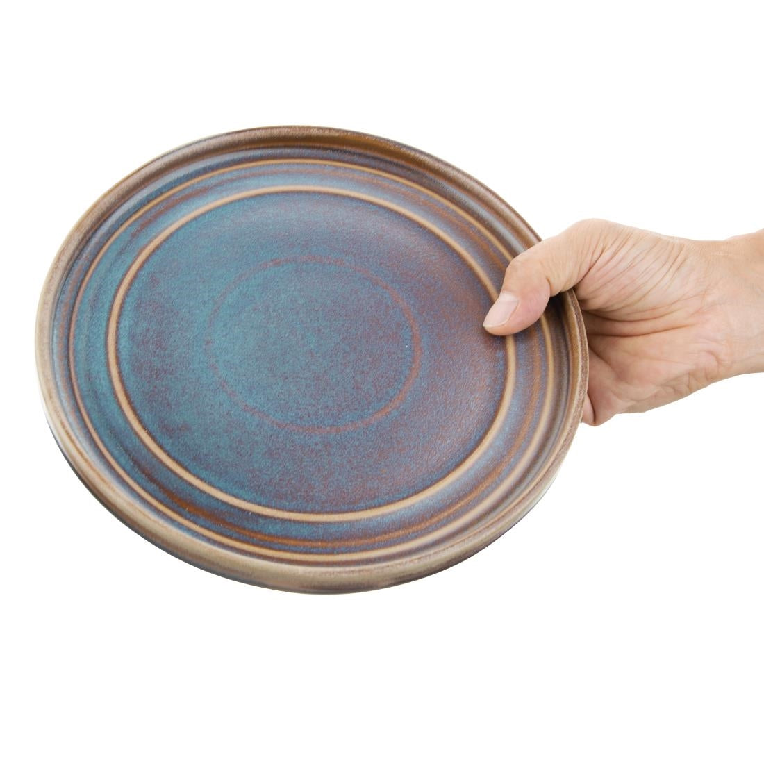 Olympia Cavolo Flat Round Plates Iridescent 220mm (Pack of 6) - FD915 Plates Olympia