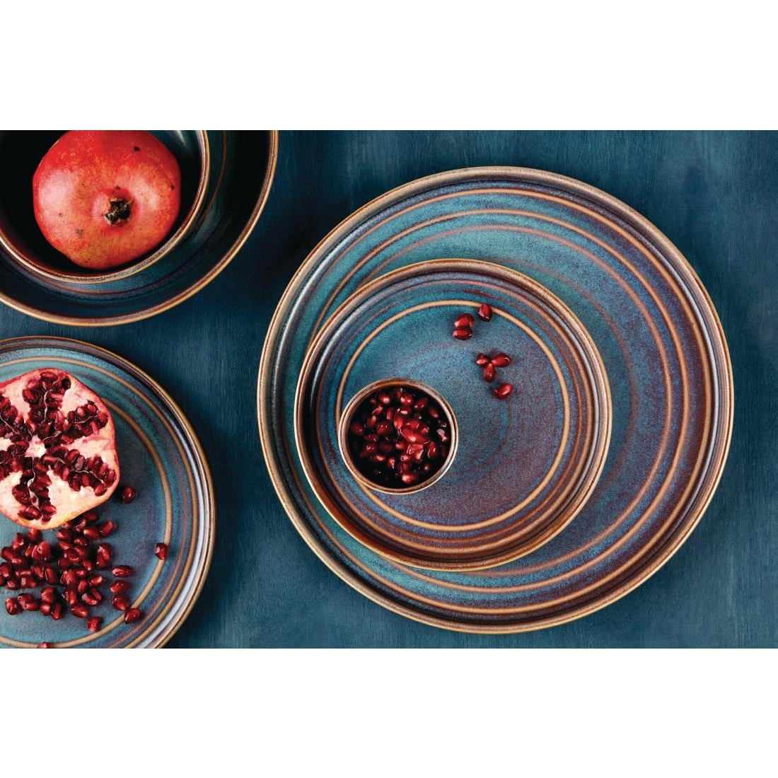 Olympia Cavolo Flat Round Plates Iridescent 270mm (Pack of 4) - FD916 Plates Olympia