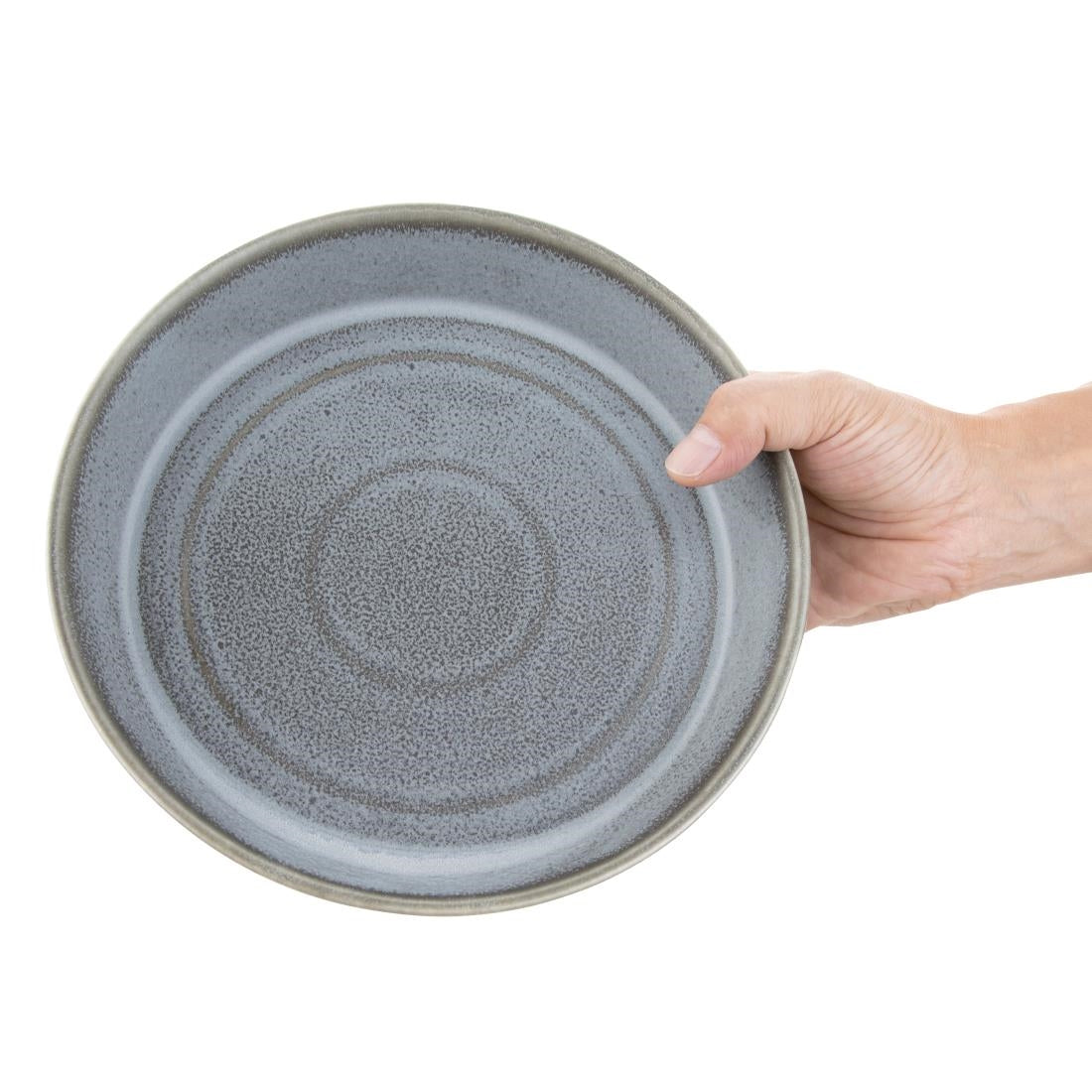Olympia Cavolo Flat Round Bowls Charcoal Dusk 220mm (Pack of 4) - FD919 Bowls Olympia
