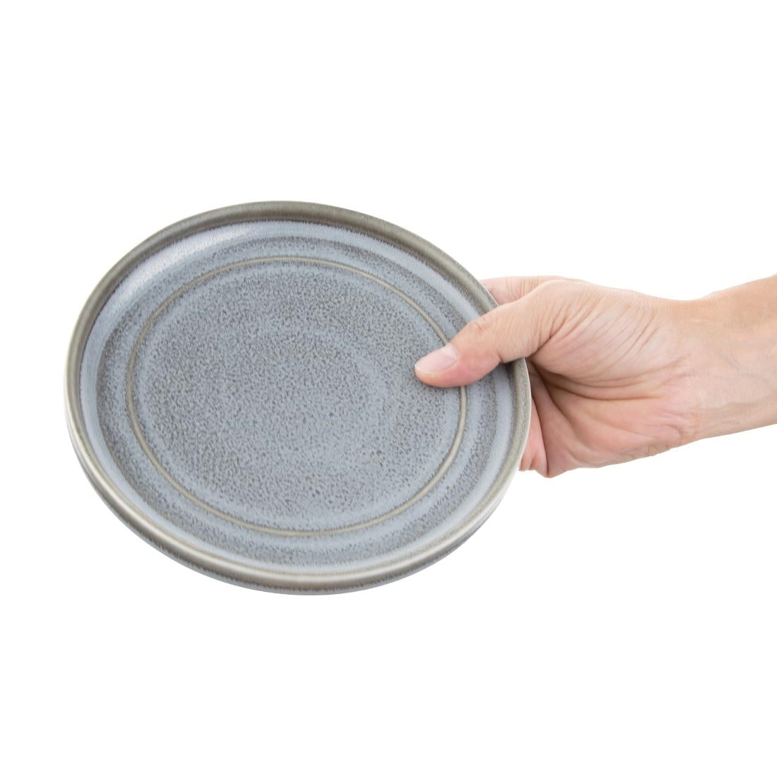 Olympia Cavolo Flat Round Plates Charcoal Dusk 180mm (Pack of 6) - FD920 Plates Olympia