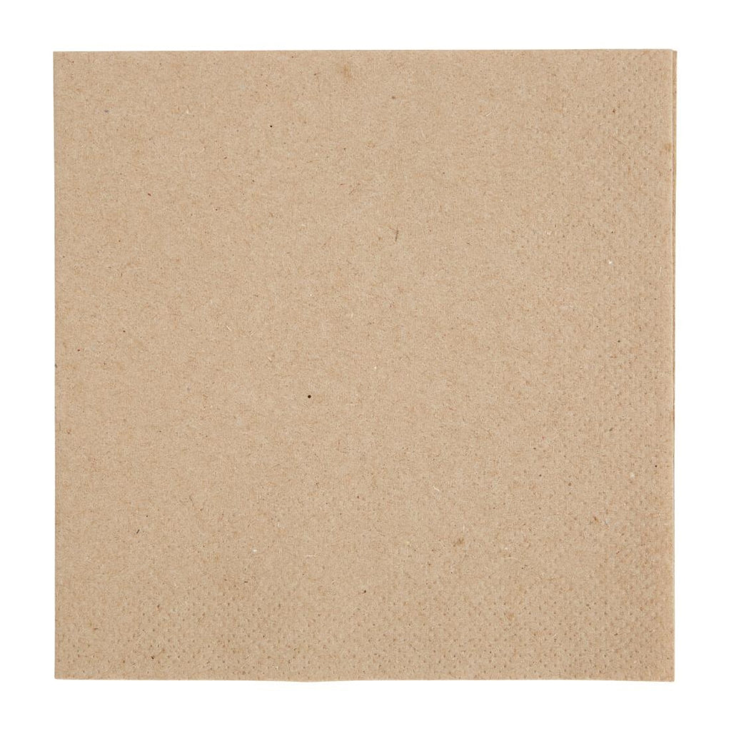 Fiesta Recyclable Recycled Cocktail Napkin Kraft 24x24cm 2ply 1/4 Fold (Pack of 4000) - FE217  Fiesta