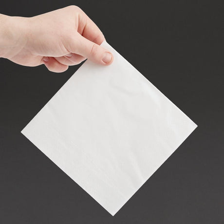 Fiesta Recyclable Lunch Napkin White 33x33cm 2ply 1/4 Fold (Pack of 2000) - FE219  Fiesta