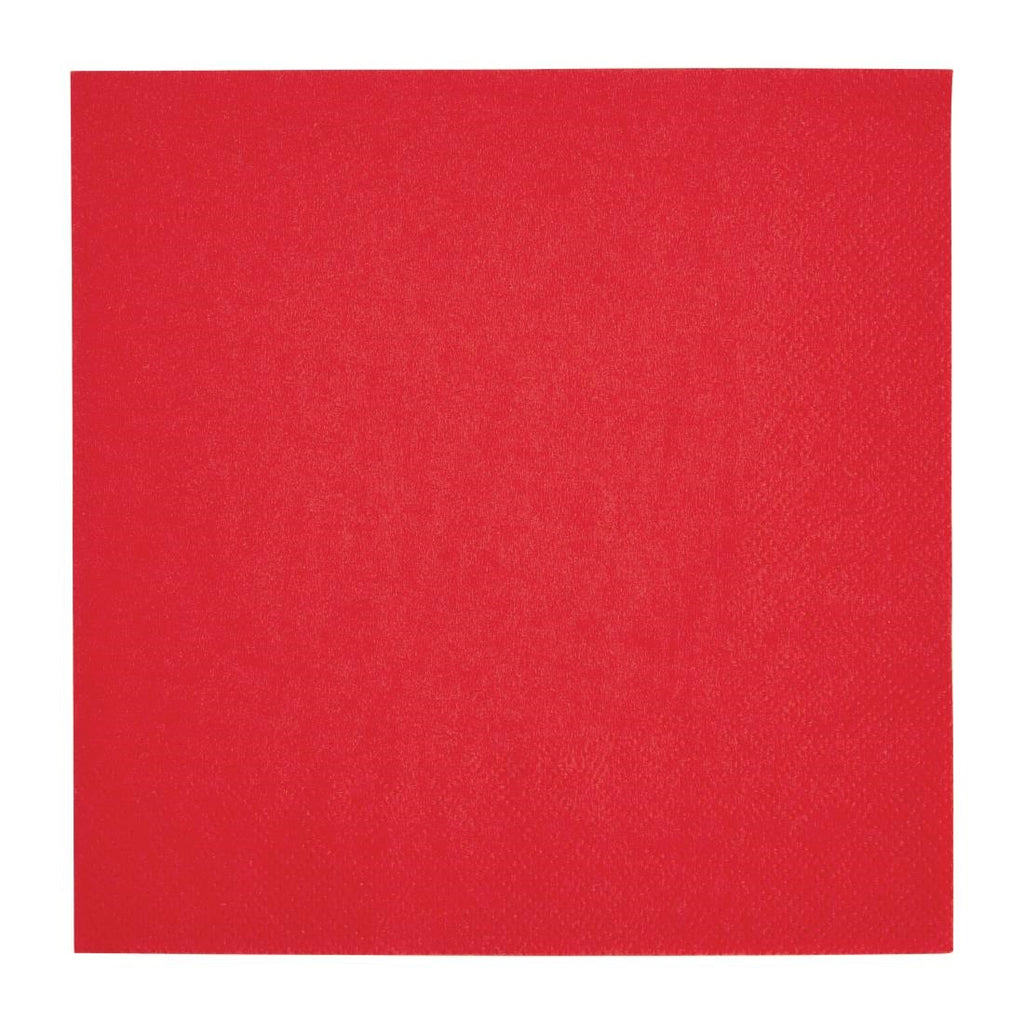 Fiesta Recyclable Lunch Napkin Red 33x33cm 2ply 1/4 Fold (Pack of 2000) - FE222  Fiesta