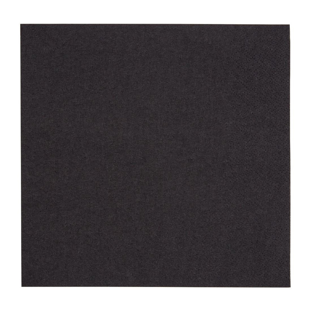 Fiesta Recyclable Lunch Napkin Black 33x33cm 2ply 1/4 Fold (Pack of 2000) - FE225  Fiesta