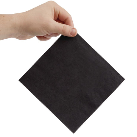 Fiesta Recyclable Lunch Napkin Black 33x33cm 2ply 1/4 Fold (Pack of 2000) - FE225  Fiesta