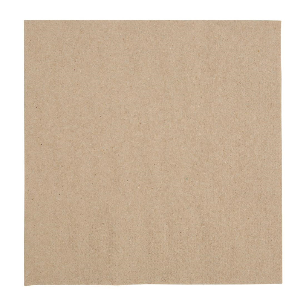 Fiesta Recyclable Recycled Lunch Napkin Kraft 33x33cm 2ply 1/4 Fold (Pack of 2000) - FE226  Fiesta