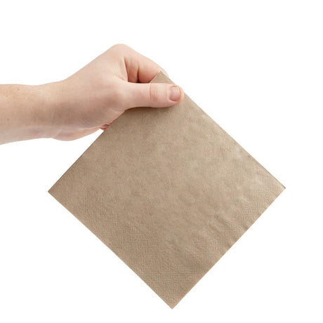 Fiesta Recyclable Recycled Lunch Napkin Kraft 33x33cm 2ply 1/4 Fold (Pack of 2000) - FE226  Fiesta