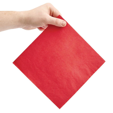 Fiesta Recyclable Dinner Napkin Red 40x40cm 2ply 1/4 Fold (Pack of 2000) - FE238  Fiesta