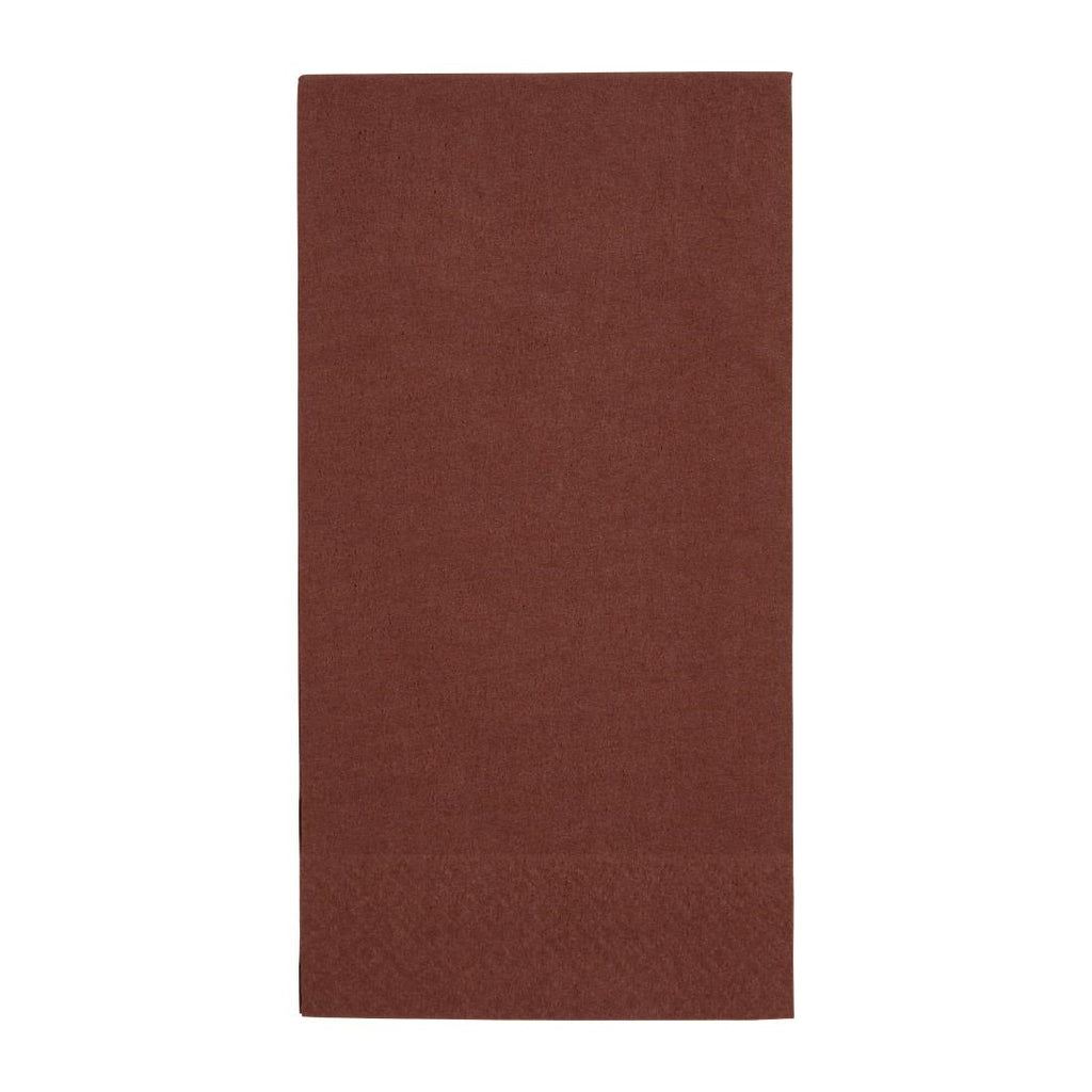 Fiesta Recyclable Dinner Napkin Mocha 40x40cm 2ply 1/8 Fold (Pack of 2000) - FE245  Fiesta