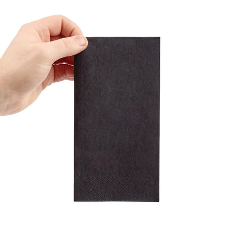 Fiesta Recyclable Dinner Napkin Black 40x40cm 2ply 1/8 Fold (Pack of 2000) - FE249  Fiesta