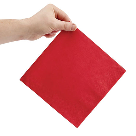 Fiesta Recyclable Dinner Napkin Red 40x40cm 3ply 1/4 Fold (Pack of 1000) - FE254  Fiesta