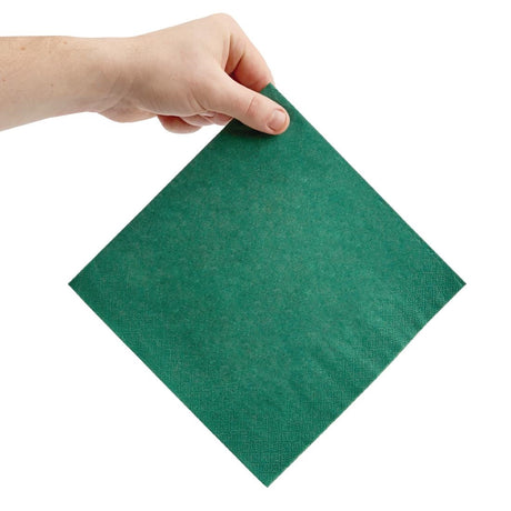 Fiesta Recyclable Dinner Napkin Dark Green 40x40cm 3ply 1/4 Fold (Pack of 1000) - FE255  Fiesta