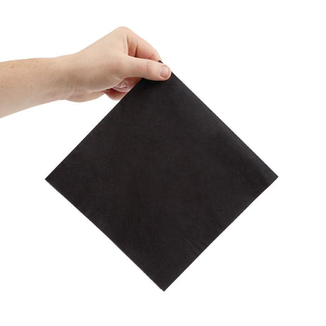 Fiesta Recyclable Dinner Napkin Black 40x40cm 3ply 1/4 Fold (Pack of 1000) - FE257  Fiesta