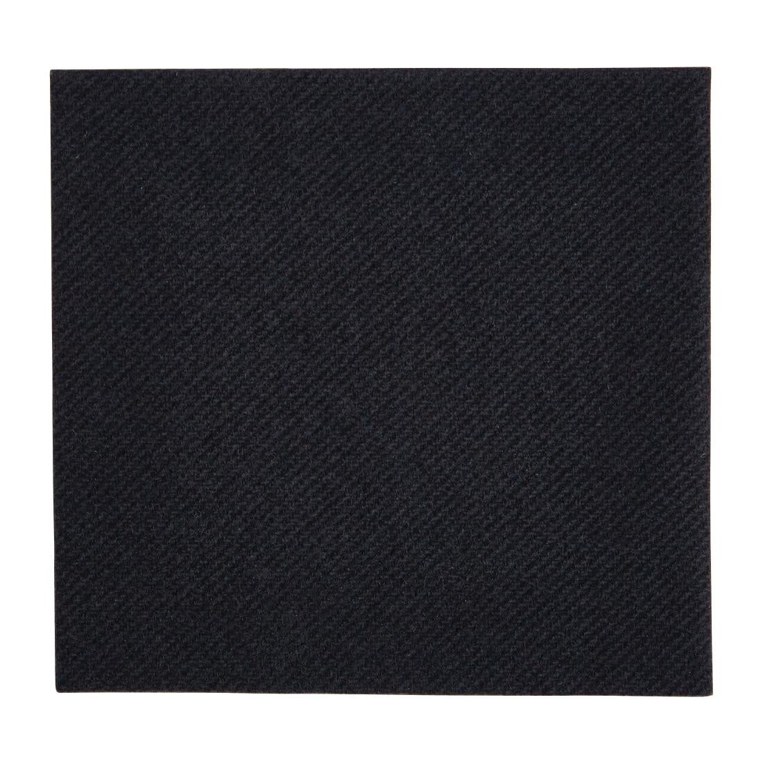 Fiesta Recyclable Premium Tablin Cocktail Napkin Black 24x24cm Airlaid 1/4 Fold (Pk 2400) - FE263  Fiesta