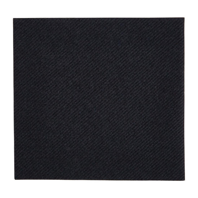 Fiesta Recyclable Premium Tablin Cocktail Napkin Black 24x24cm Airlaid 1/4 Fold (Pk 2400) - FE263  Fiesta