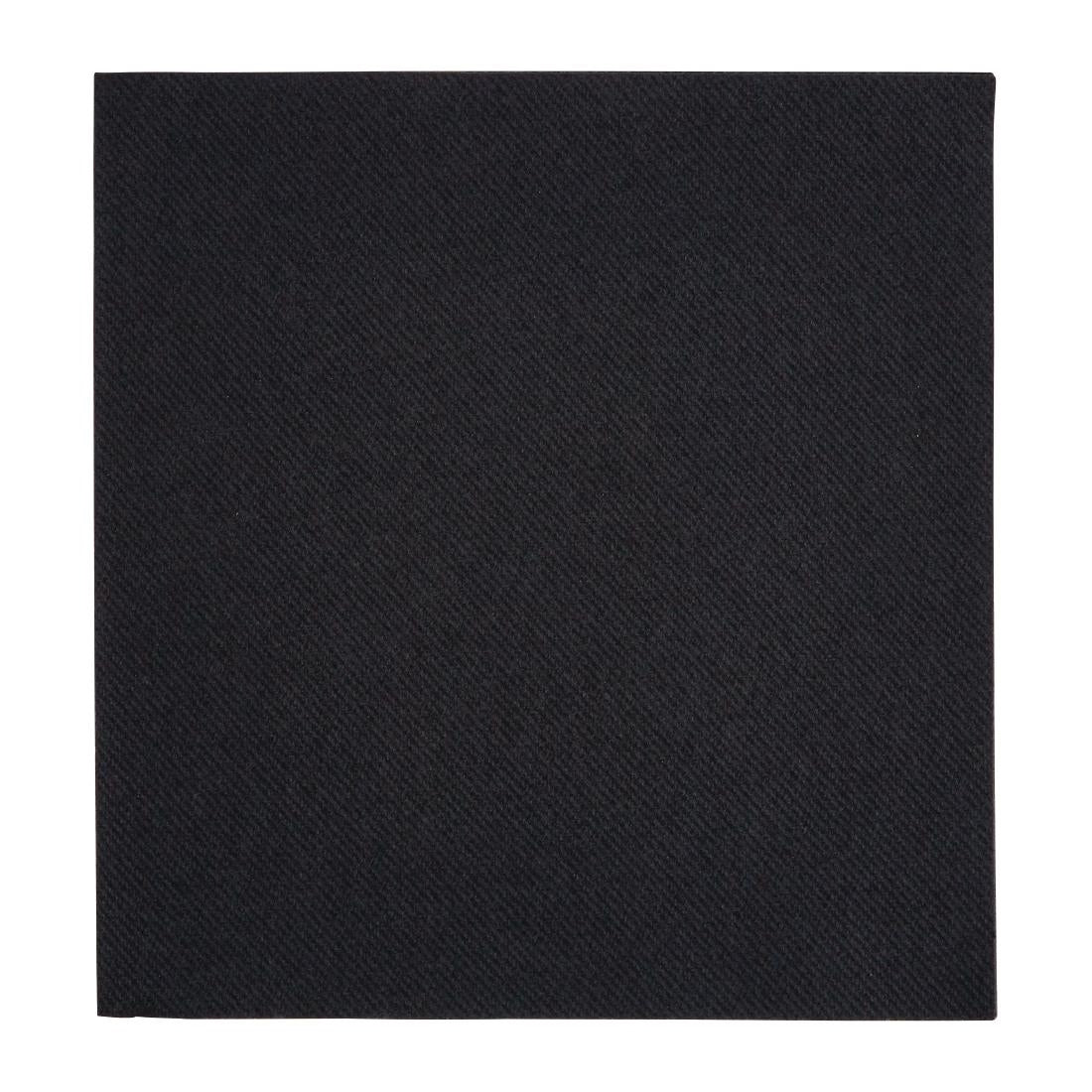 Fiesta Recyclable Premium Tablin Dinner Napkin Black 40x40cm Airlaid 1/4 Fold (Pack of 500) - FE270  Fiesta