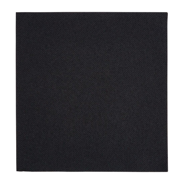 Fiesta Recyclable Premium Tablin Dinner Napkin Black 40x40cm Airlaid 1/4 Fold (Pack of 500) - FE270  Fiesta