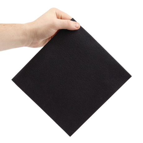 Fiesta Recyclable Premium Tablin Dinner Napkin Black 40x40cm Airlaid 1/4 Fold (Pack of 500) - FE270  Fiesta