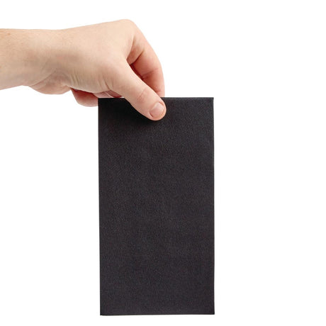Fiesta Recyclable Premium Tablin Dinner Napkin Black 40x40cm Airlaid 1/8 Fold (Pack of 500) - FE276  Fiesta