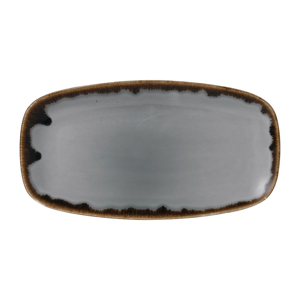 Dudson Harvest Grey Chefs Oblong Plate 352 x 187mm (Pack of 6) - FE368 Plates Churchill