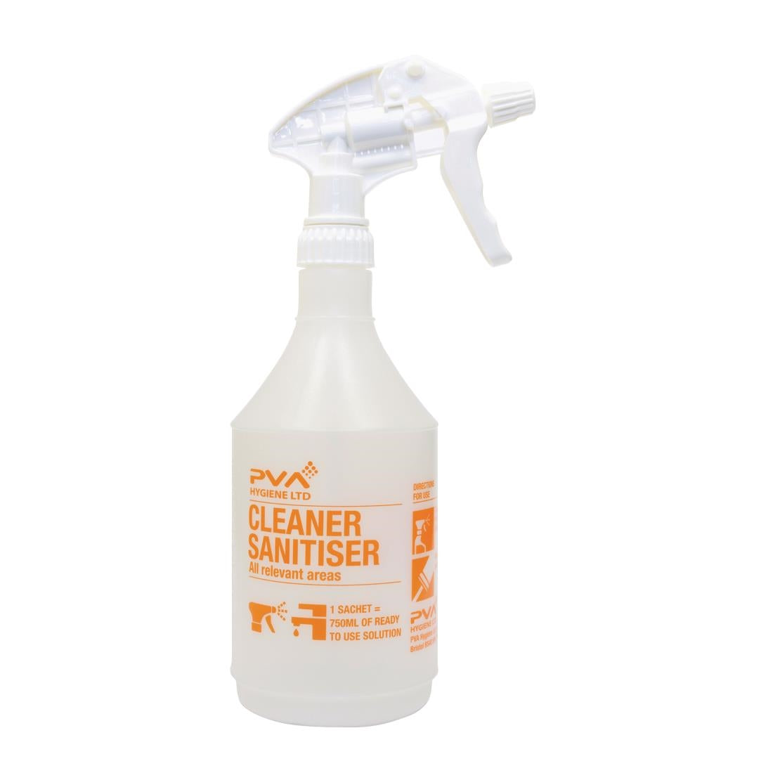 PVA Hygiene Cleaner Sanitiser Trigger Spray Bottle 750ml - FE768 PVA Hygiene