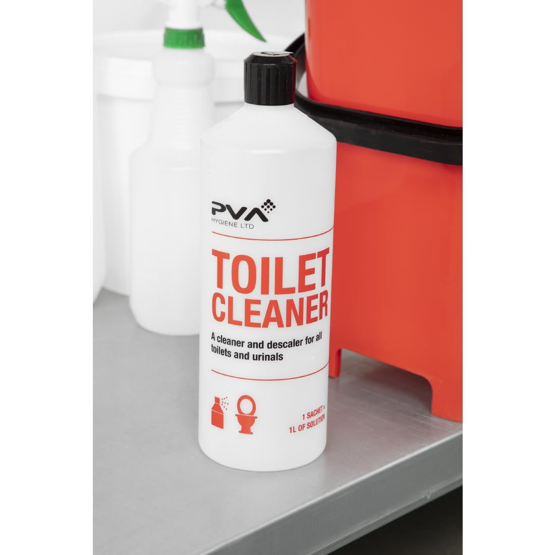 PVA Hygiene Toilet Cleaner Squeezy Bottle 1Ltr - FE772 PVA Hygiene