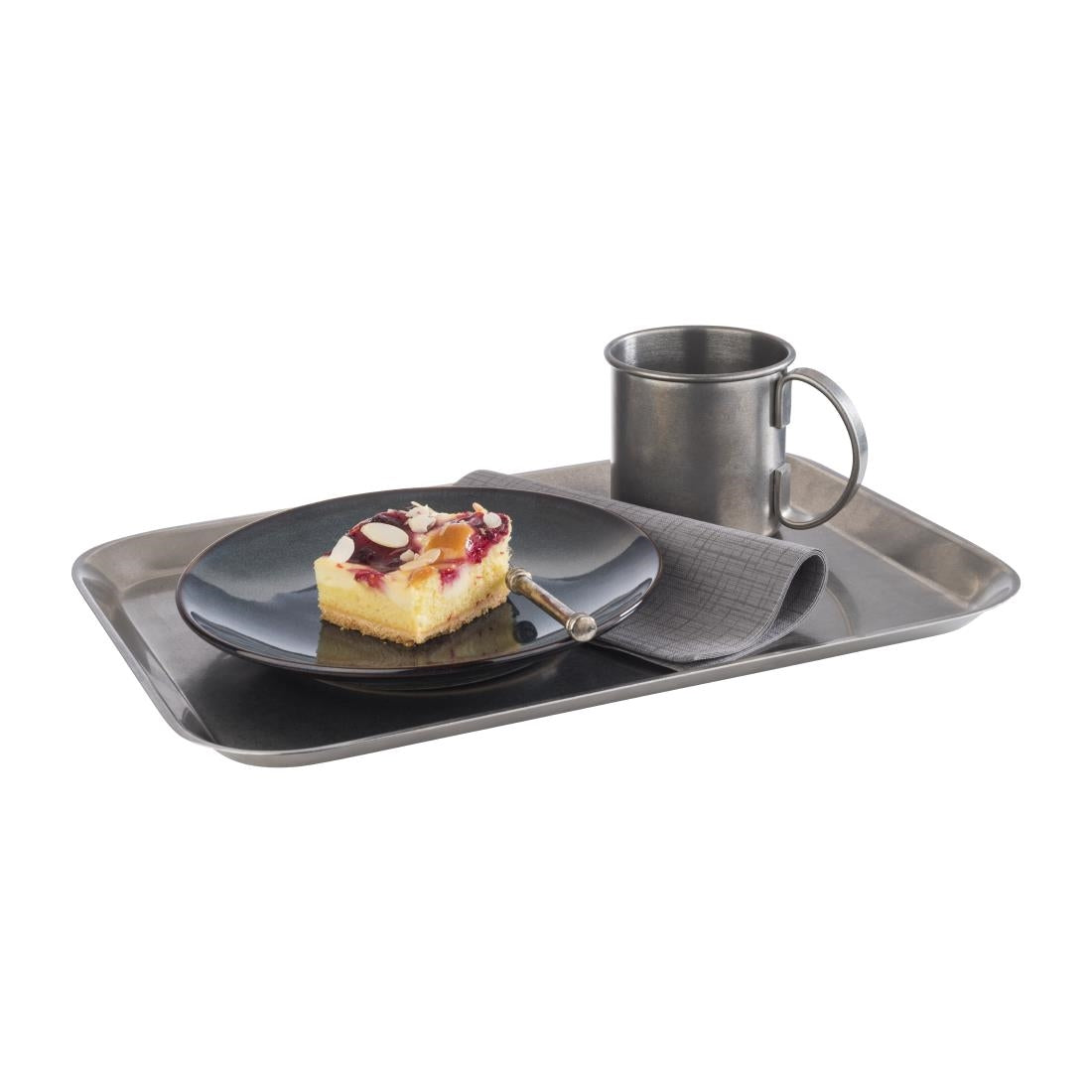 APS Vintage Stainless Steel Serving Tray 380(L)x265(W)mm - FE972 APS
