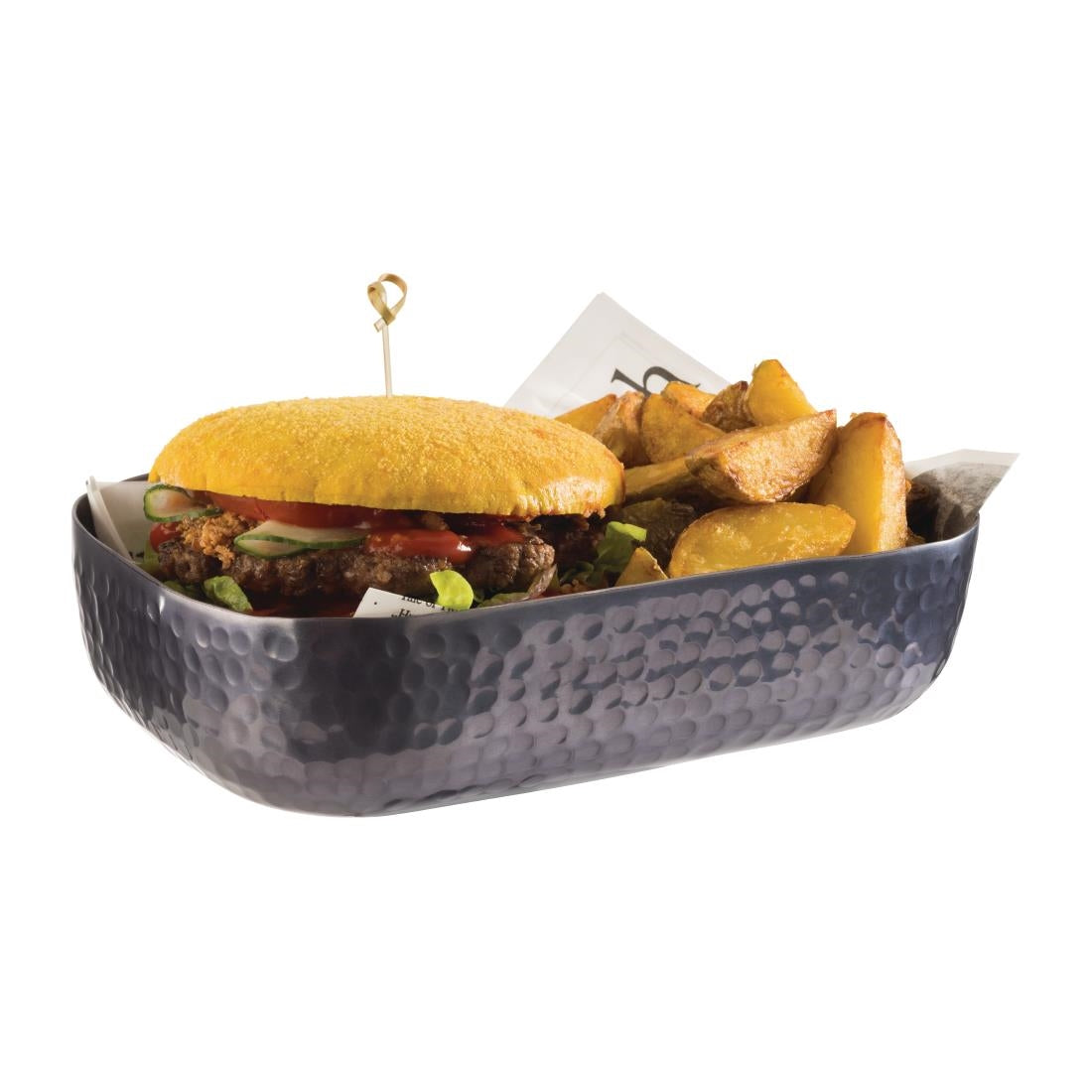 APS Hammered Serving Bowl Black 155 x 230mm - FE977 APS