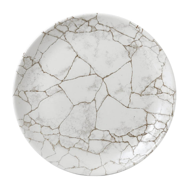 Studio Prints Kintsugi Agate Grey Coupe Plates 288mm (Pack of 12) - FJ800 Plates Churchill