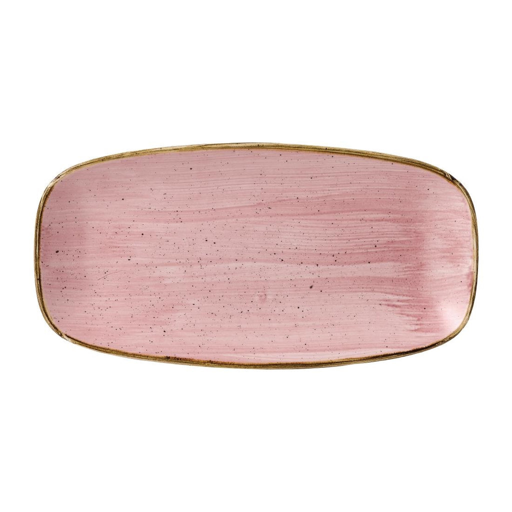 Stonecast Petal Pink Chefs' Oblong Plate No. 3 11 3/4 x 6 " (Pack of 12) - FJ908 Plates Churchill