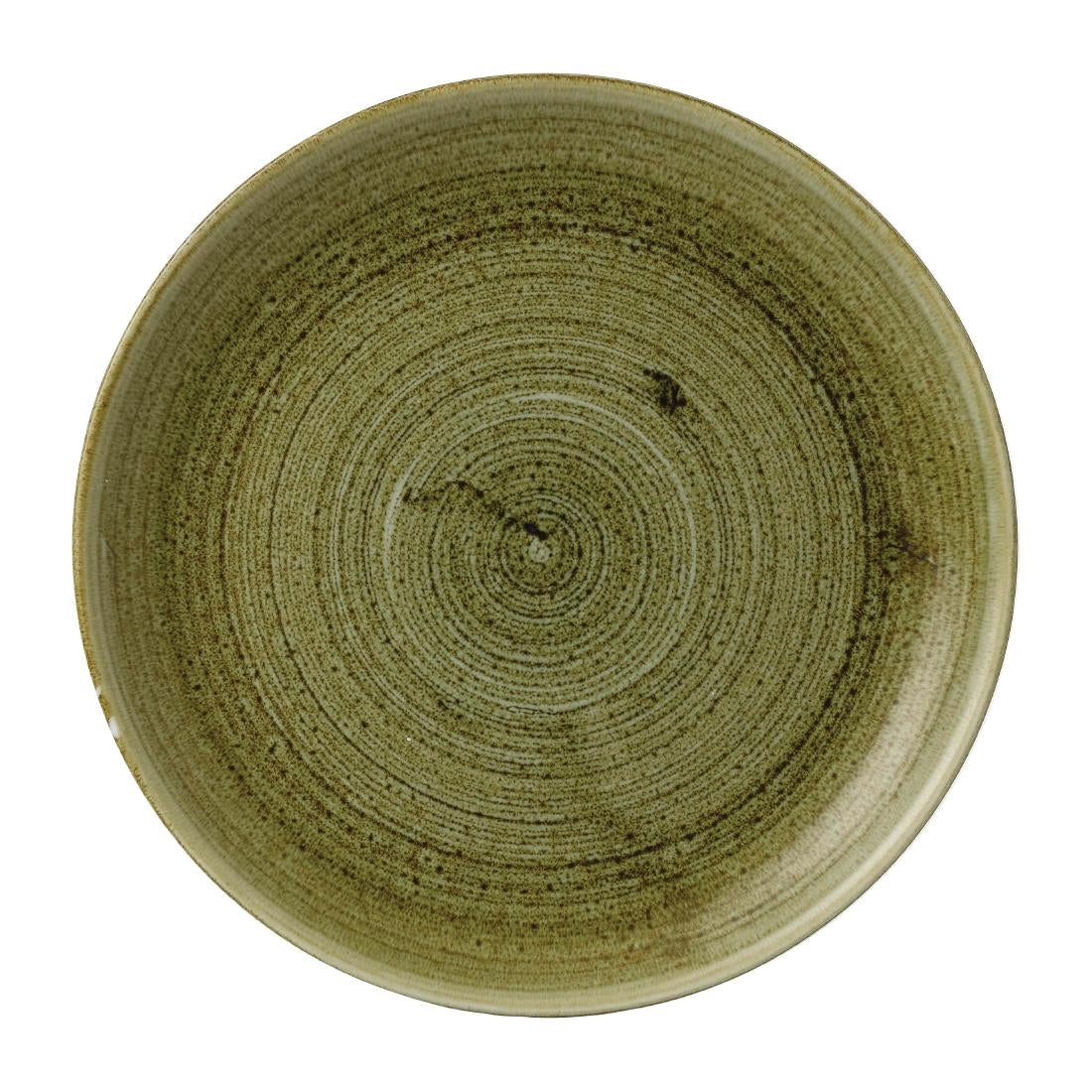 Stonecast Plume Olive Coupe Plate 10 1/4 " (Pack of 12) - FJ928 Plates Churchill