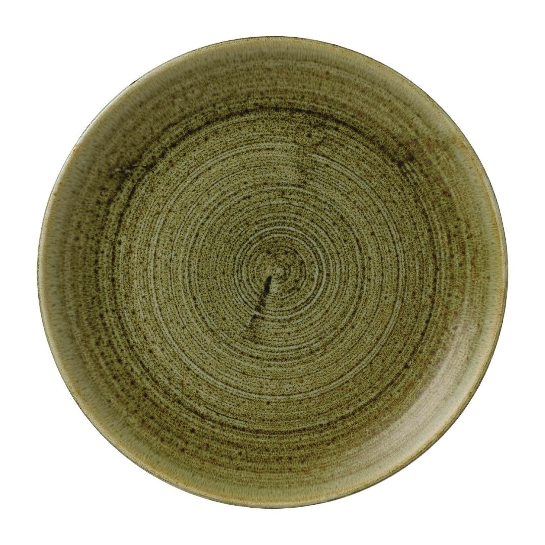 Stonecast Plume Olive Coupe Plate 8 2/3 " (Pack of 12) - FJ929 Plates Churchill