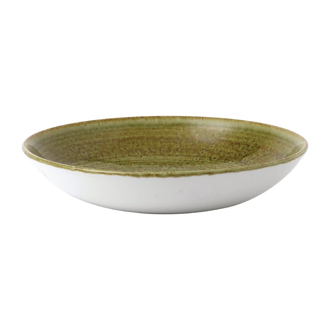 Stonecast Plume Olive Coupe Bowl 40oz (Pack of 12) - FJ931 Bowls Churchill