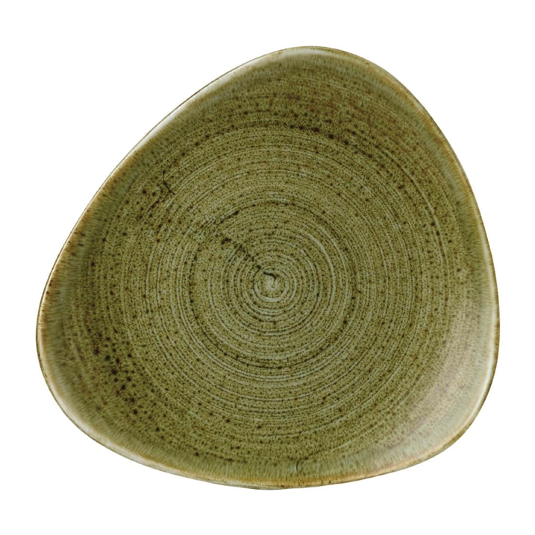 Stonecast Plume Olive Triangle Plate 9 " (Pack of 12) - FJ932 Plates Churchill