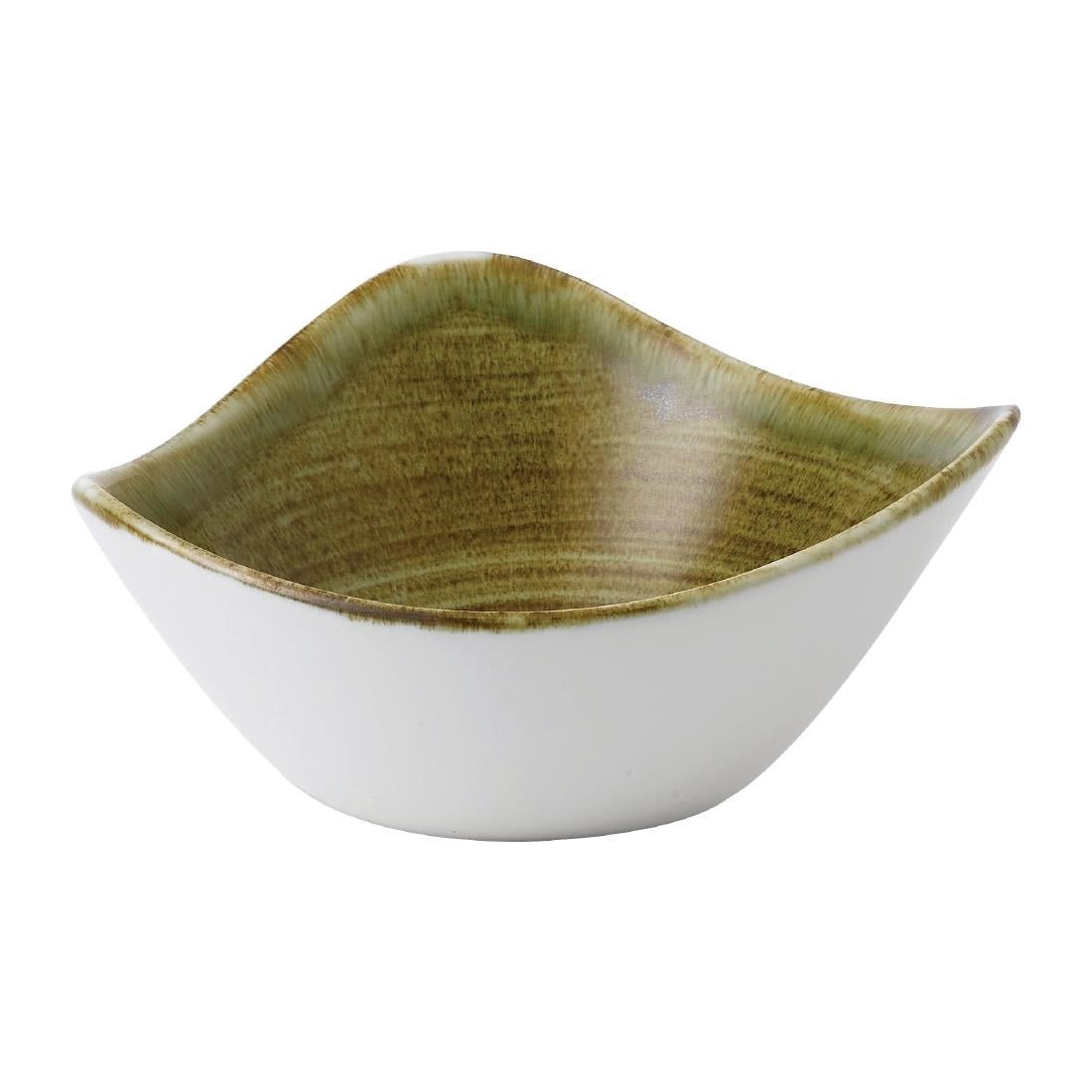 Stonecast Plume Olive Triangle Bowl 9oz (Pack of 12) - FJ934 Bowls Churchill