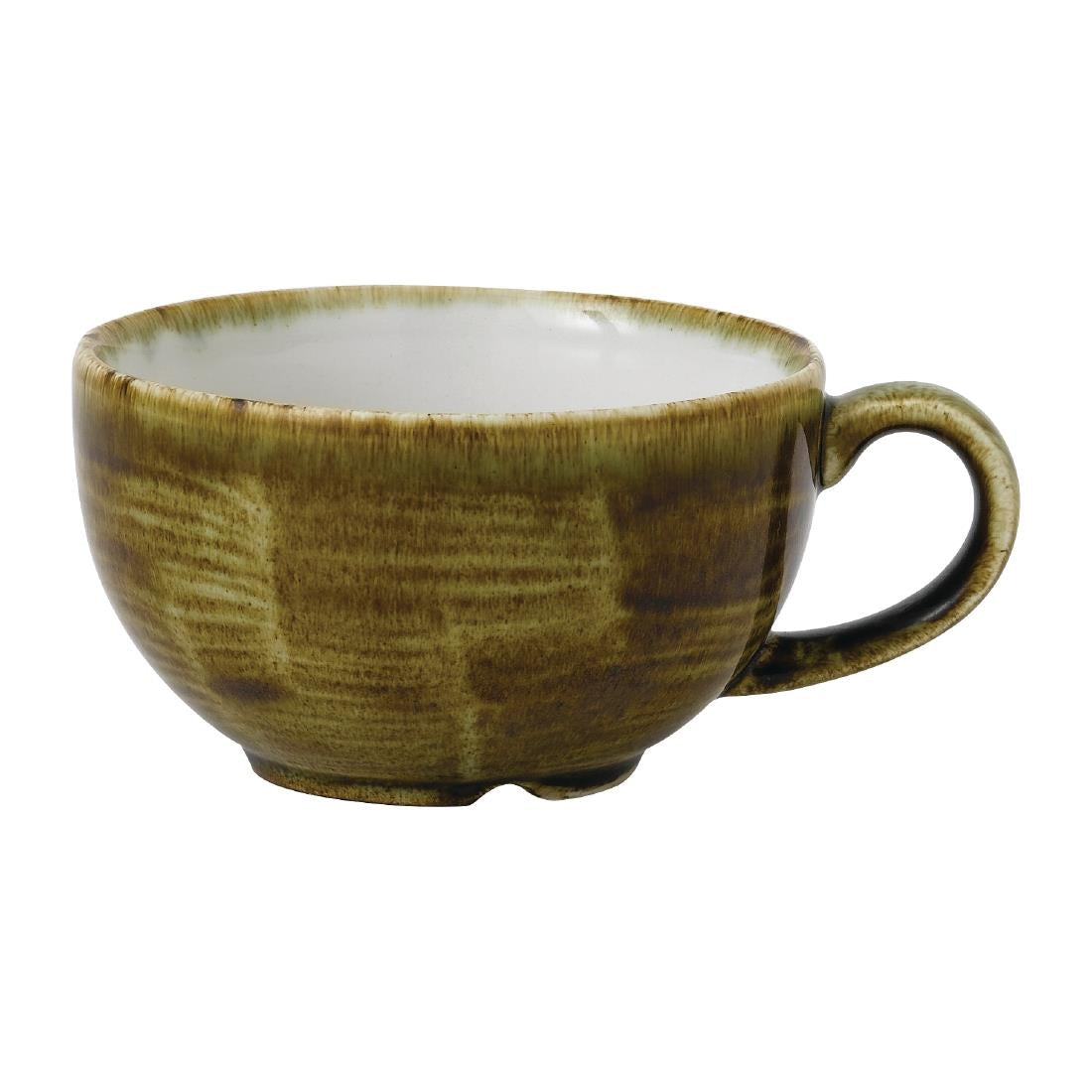 Stonecast Plume Olive Cappuccino Cup 8oz (Pack of 12) - FJ938 Cups and Mugs Churchill