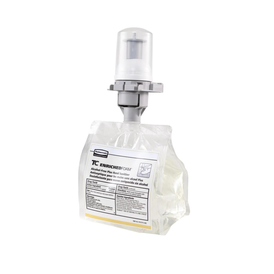 Rubbermaid Flex Unperfumed Foam Alcohol-Free Hand Sanitiser 500ml (5 Pack) - FN390 Rubbermaid