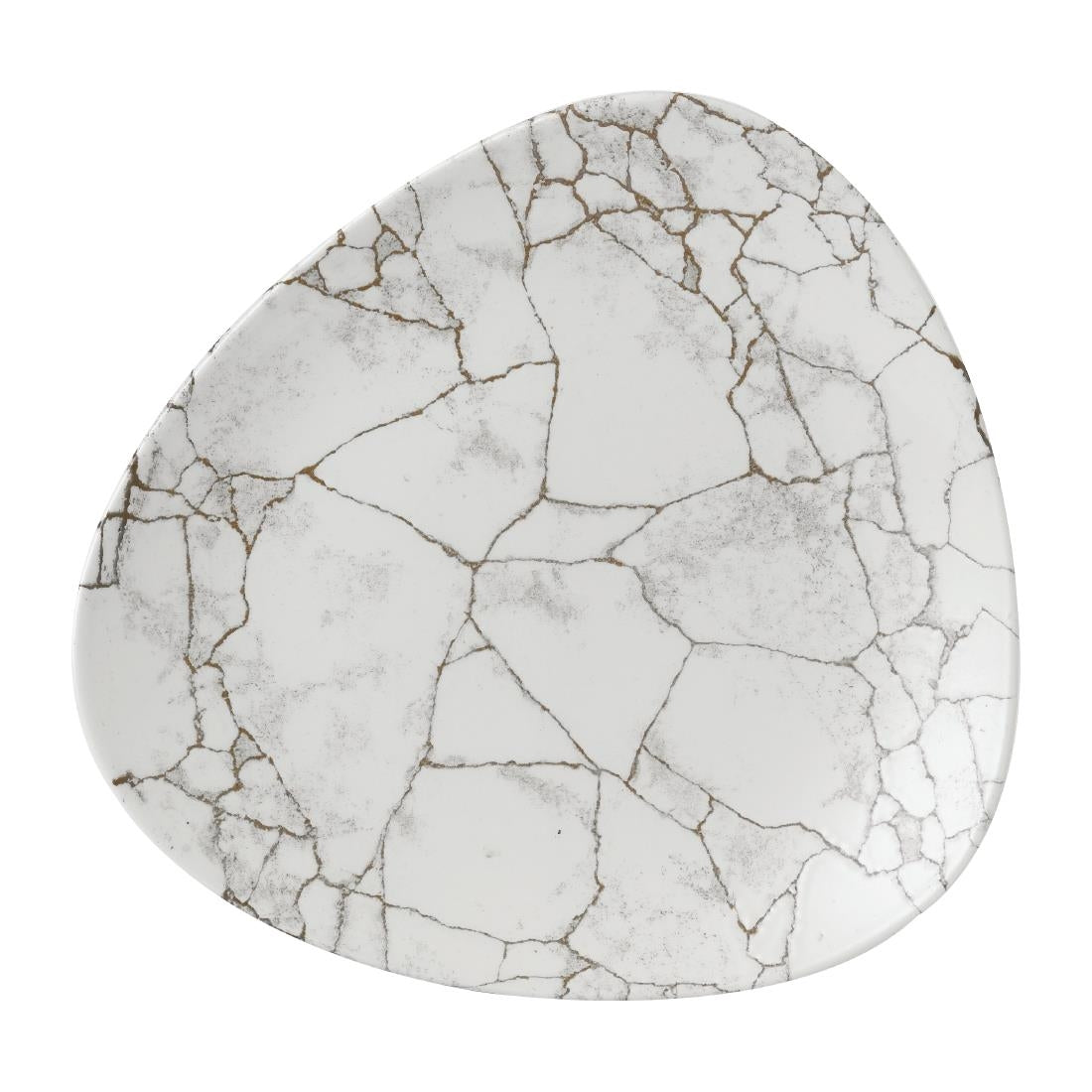 Churchill Studio Prints Kintsugi Agate Grey Lotus Plates 254mm (Pack of 12) - FR059 Plates Churchill